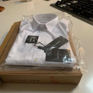 Dolce & Gabbana long sleeve white dress shirt with tags